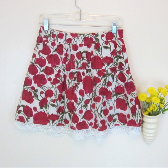 Anthropologie Dresses & Skirts - Anna Sui Anthropologie poppy skirt with lace 4